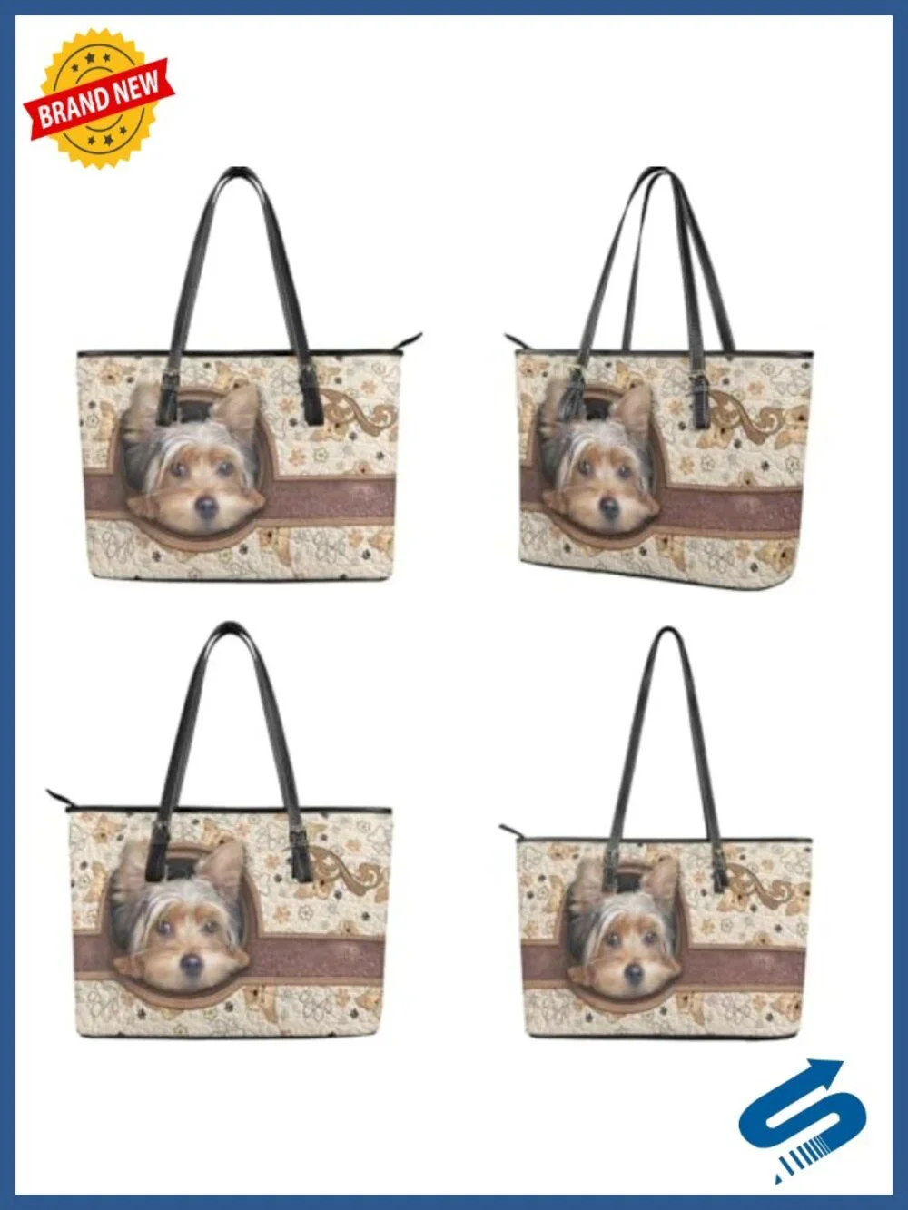 Leather Tote Handbag and Wallet Set Waterproof PU Large Shoulder Bag with